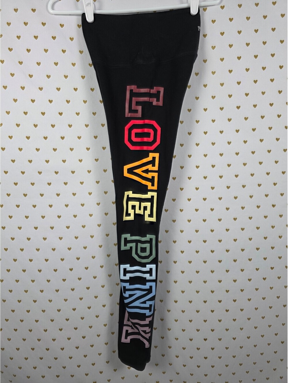 Victorias Secret PINK Rainbow Logo XS Yoga Pants LOVE